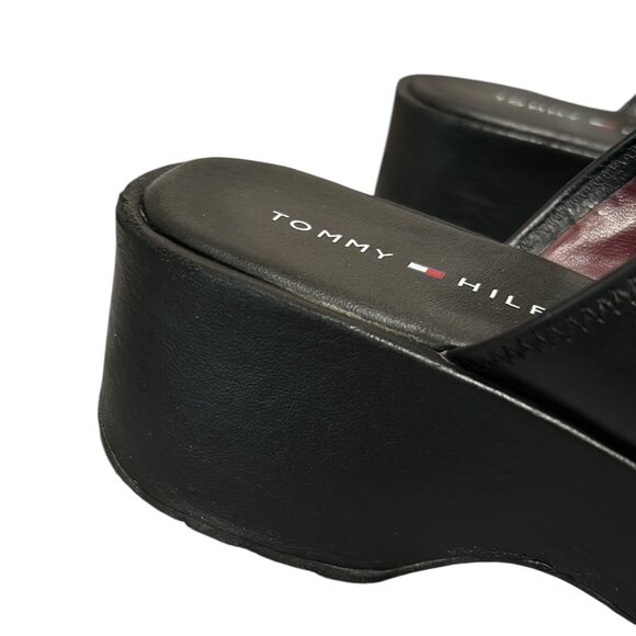 Tommy Hilfiger Chunky Platform Y2K Black Mules - Picture 8 of 12